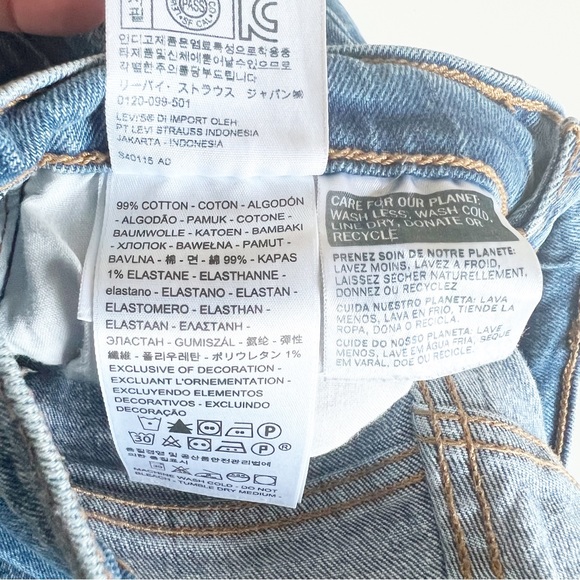 Levi's Premium Wedgie Straight Button Fly High Rise Crop Jeans Medium Wash 25 - Picture 9 of 12